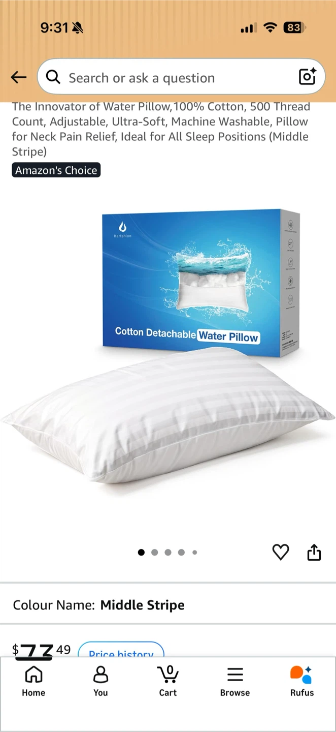 Itartshion Cotton Detachable Water Pillow - photo 3