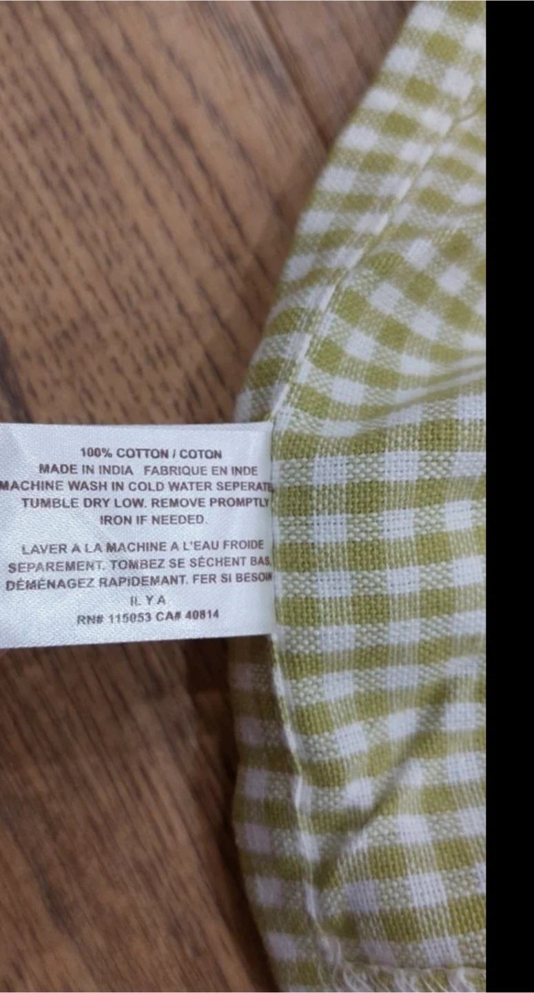 Set of 6 Green Gingham Chair Slipcovers - photo 2