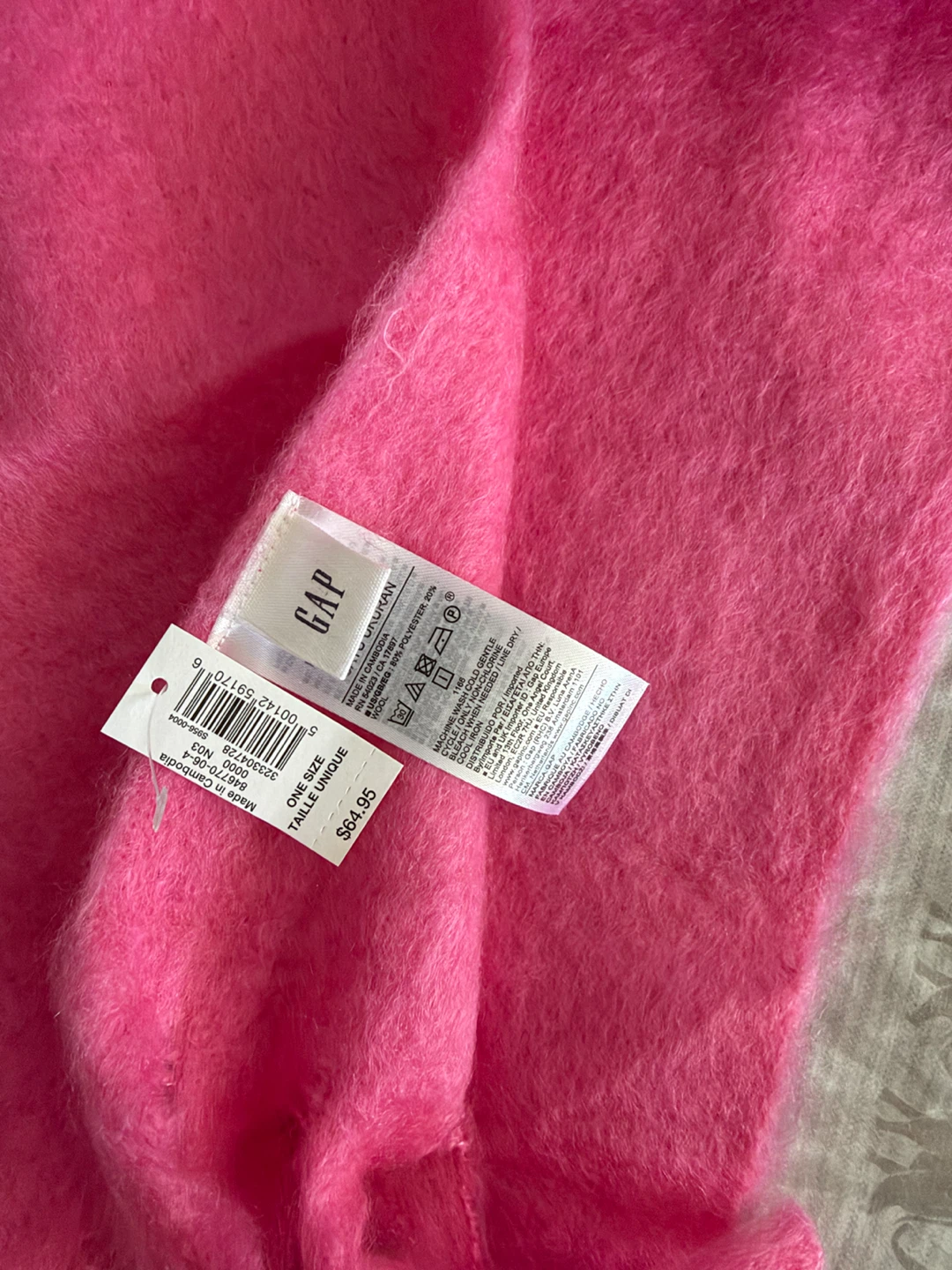 Gap Bright Pink Oversized Scarf – Soft & Cozy – New - photo 2