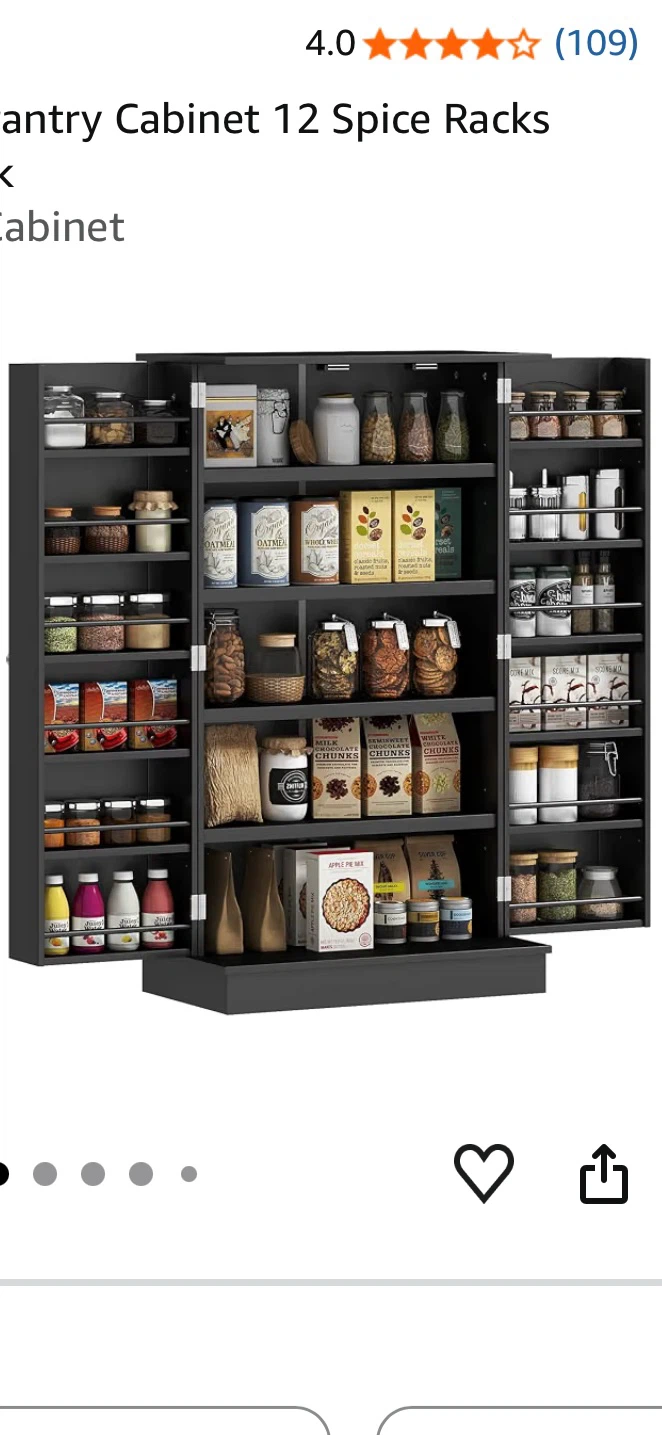 Black Pantry Cabinet with Spice Racks - photo 4