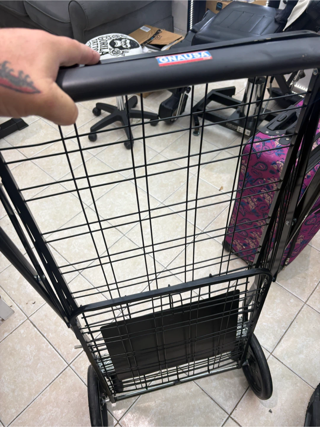 GNAUSA Folding Metal Utility Cart