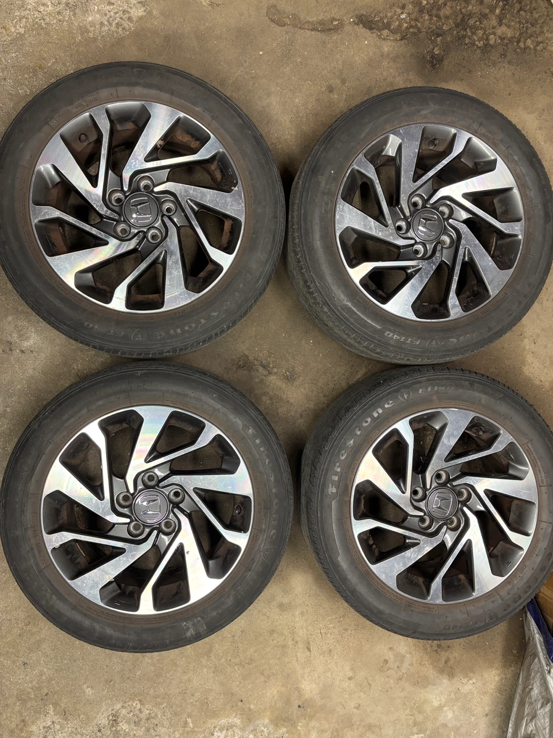 Set of 4 Honda Alloy Wheels with Firestone Tires