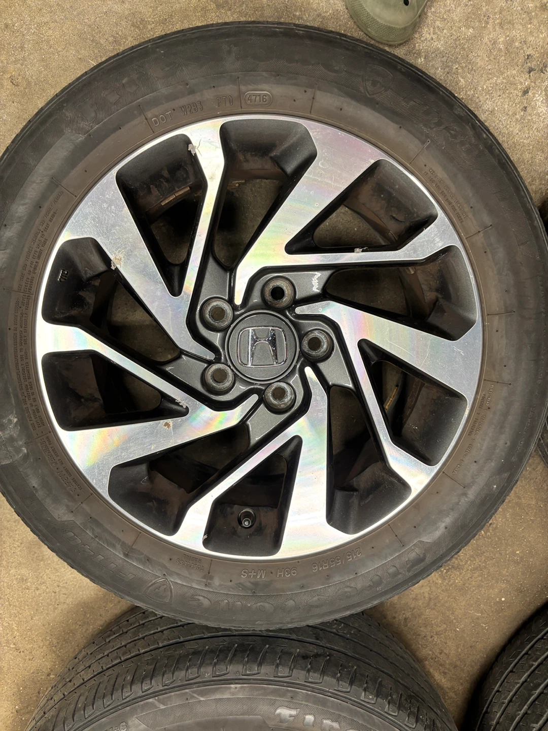Set of 4 Honda Alloy Wheels with Firestone Tires - photo 3