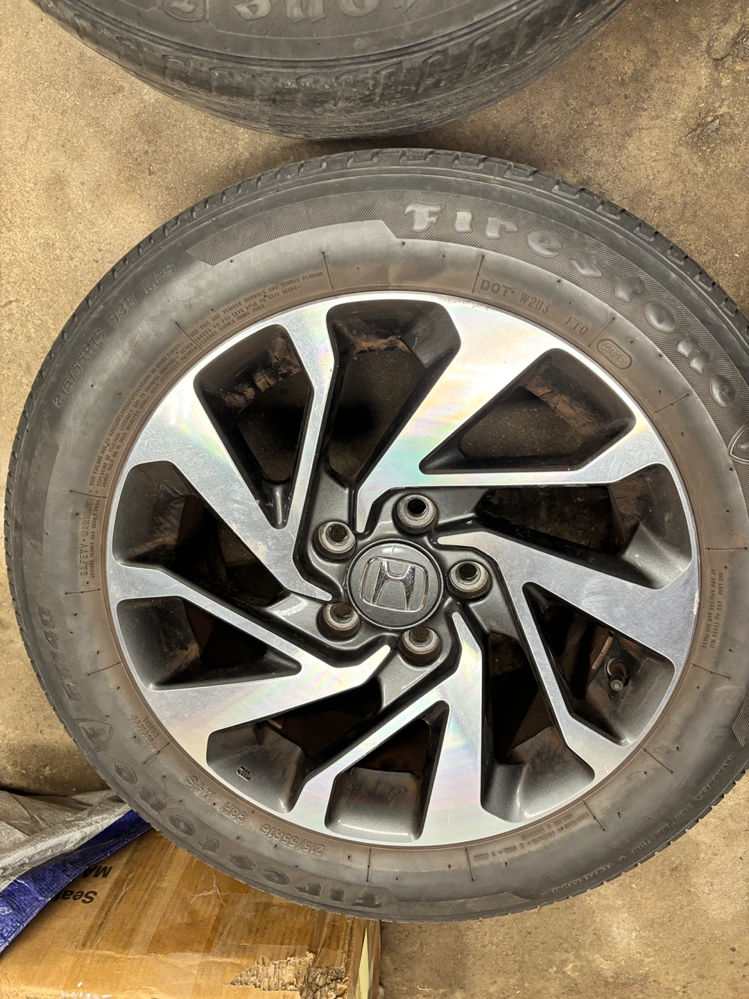 Set of 4 Honda Alloy Wheels with Firestone Tires - photo 5