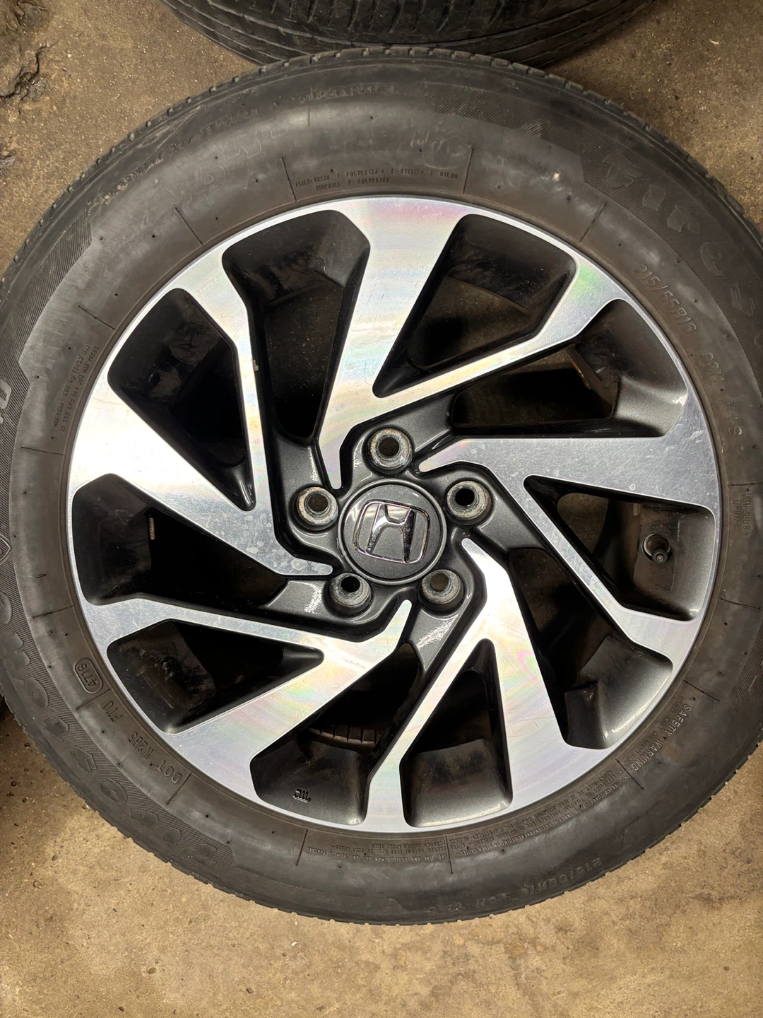 Set of 4 Honda Alloy Wheels with Firestone Tires - photo 4