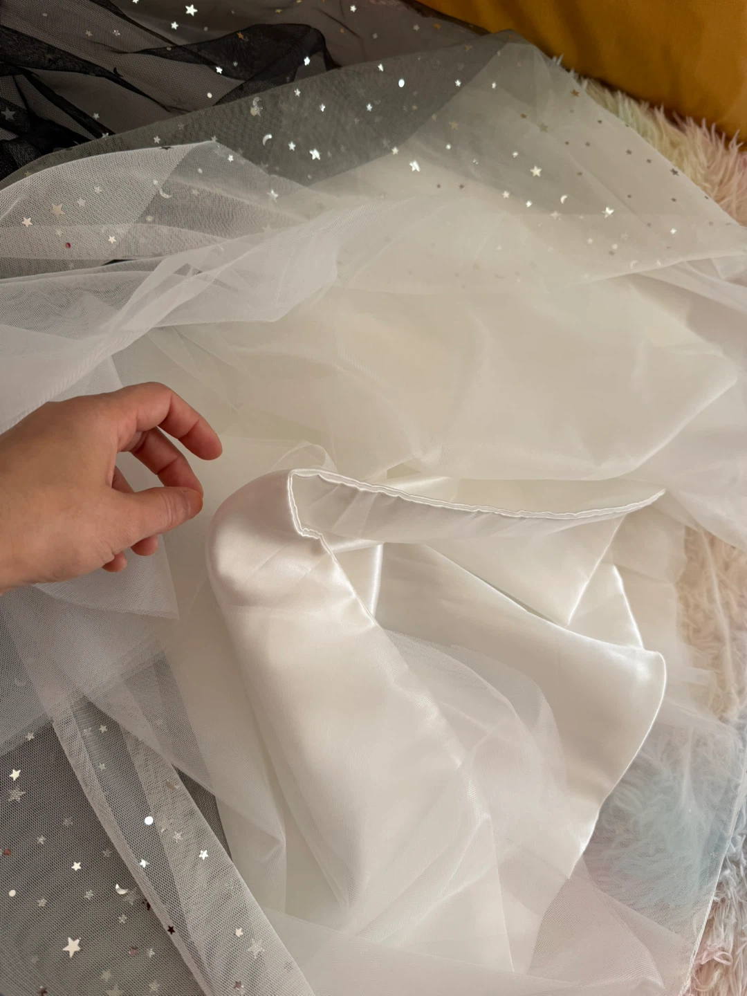 Black One-Shoulder Star Pattern Tulle Dress - photo 4
