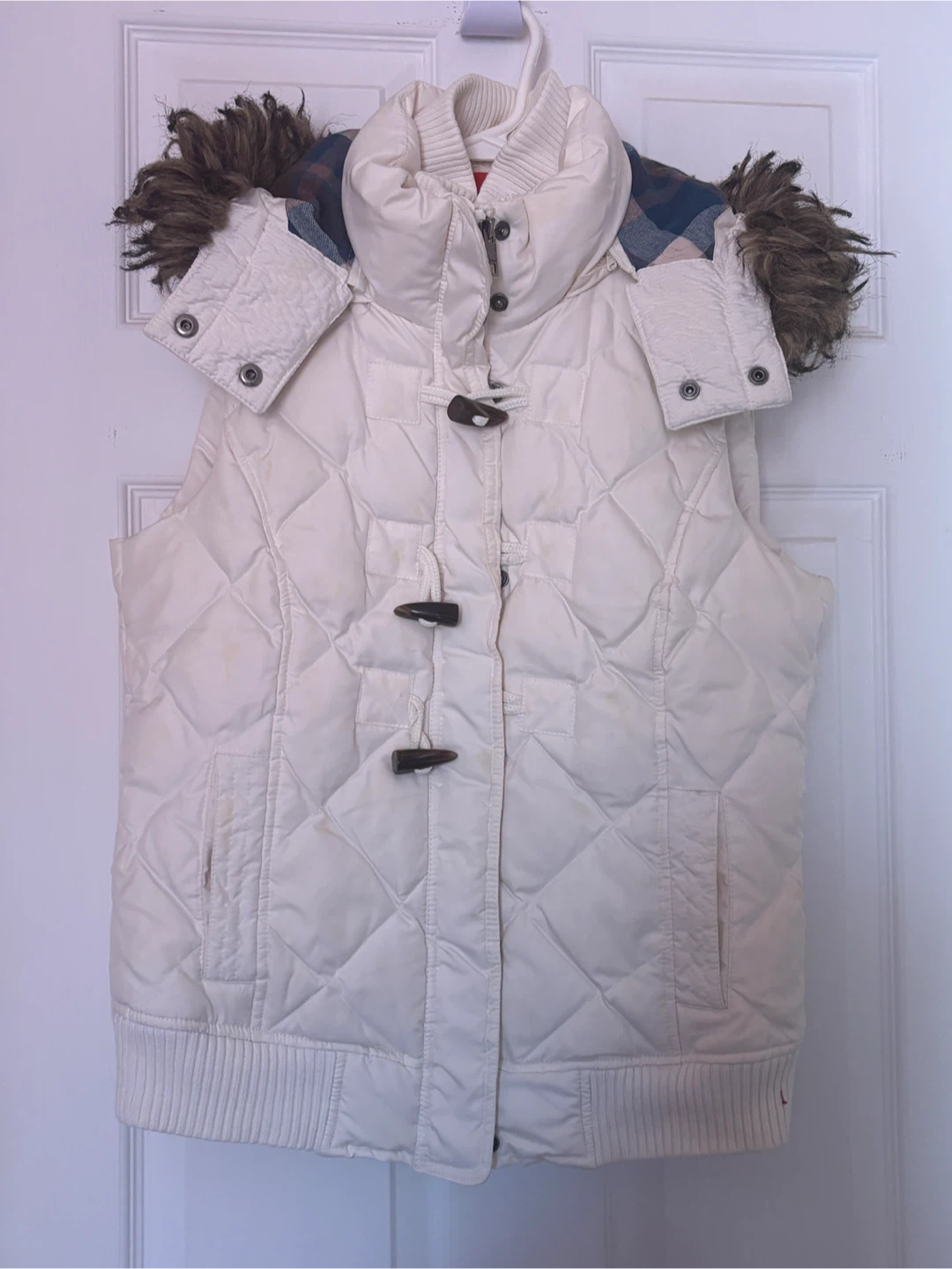 H&M Quilted Puffer Vest with Hood, Size 8