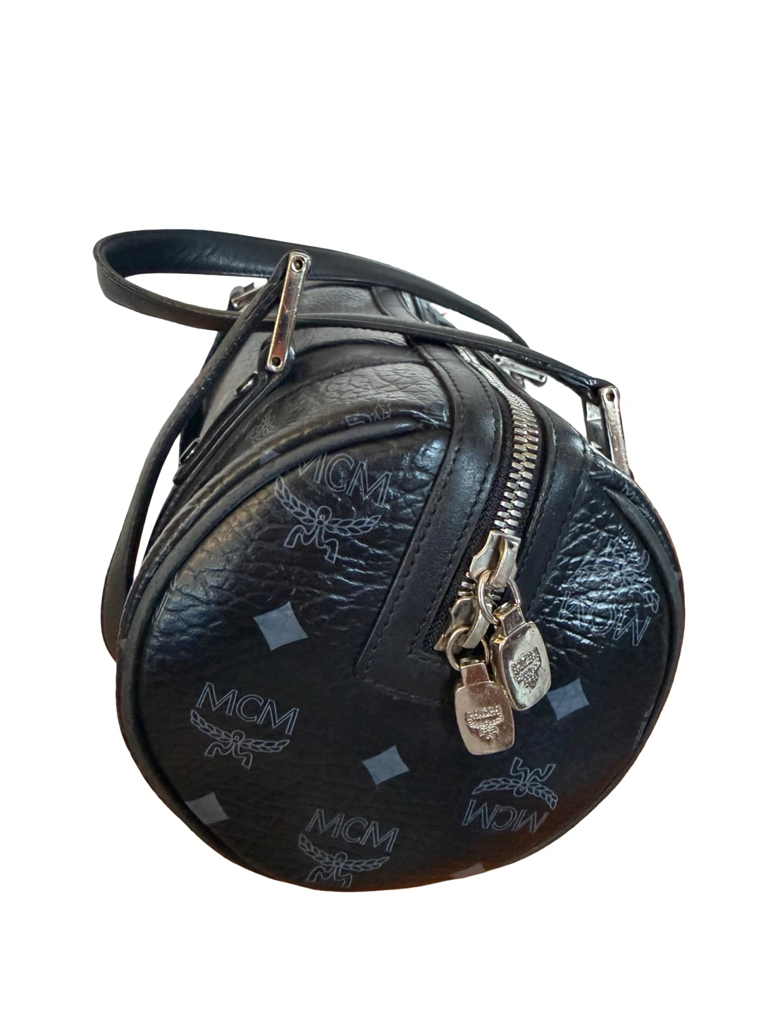 Authentic MCM Black Monogram Barrel Bag Papillon - photo 3