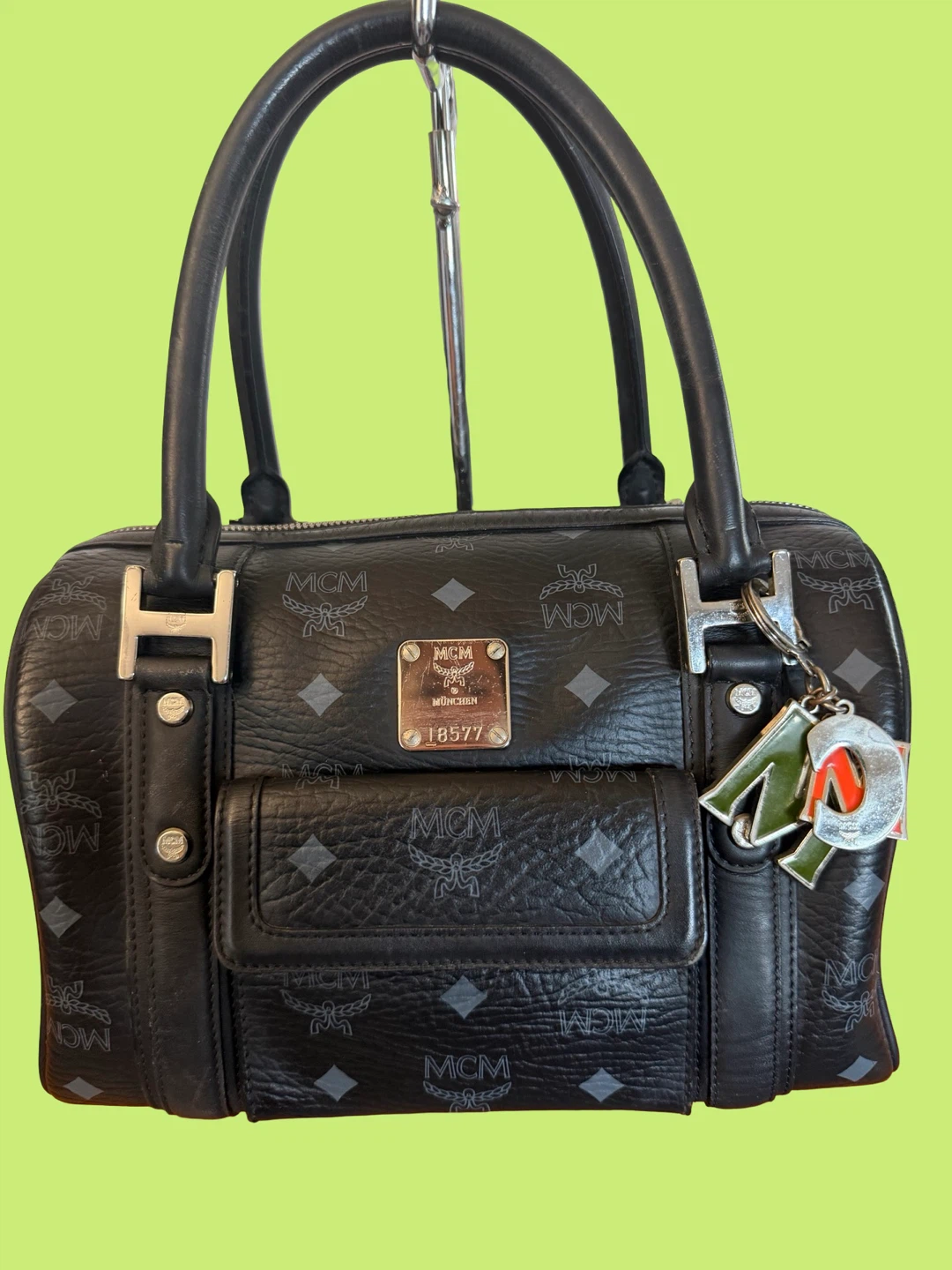 Authentic MCM Black Monogram Handbag