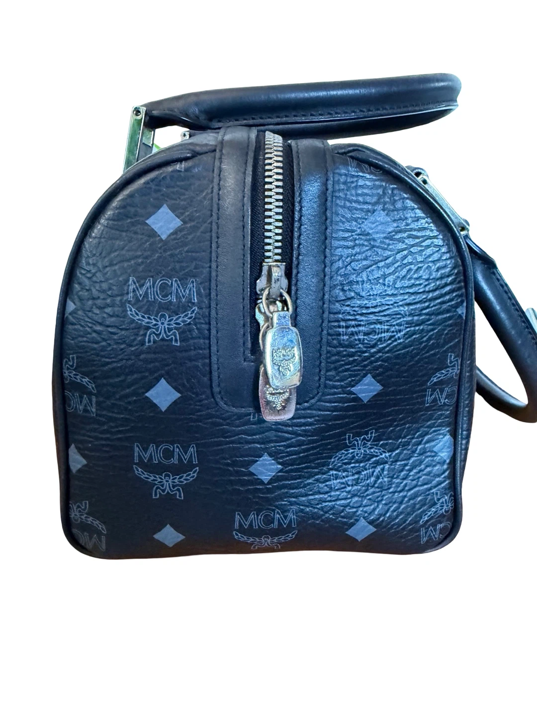 Authentic MCM Black Visetos Leather Boston Bag - photo 3