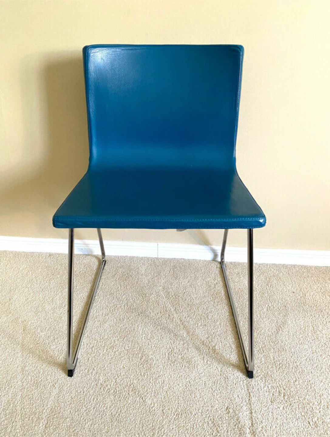 IKEA (2x / 1 Set) BERNHARD Chair Set - Blue Leather - photo 2