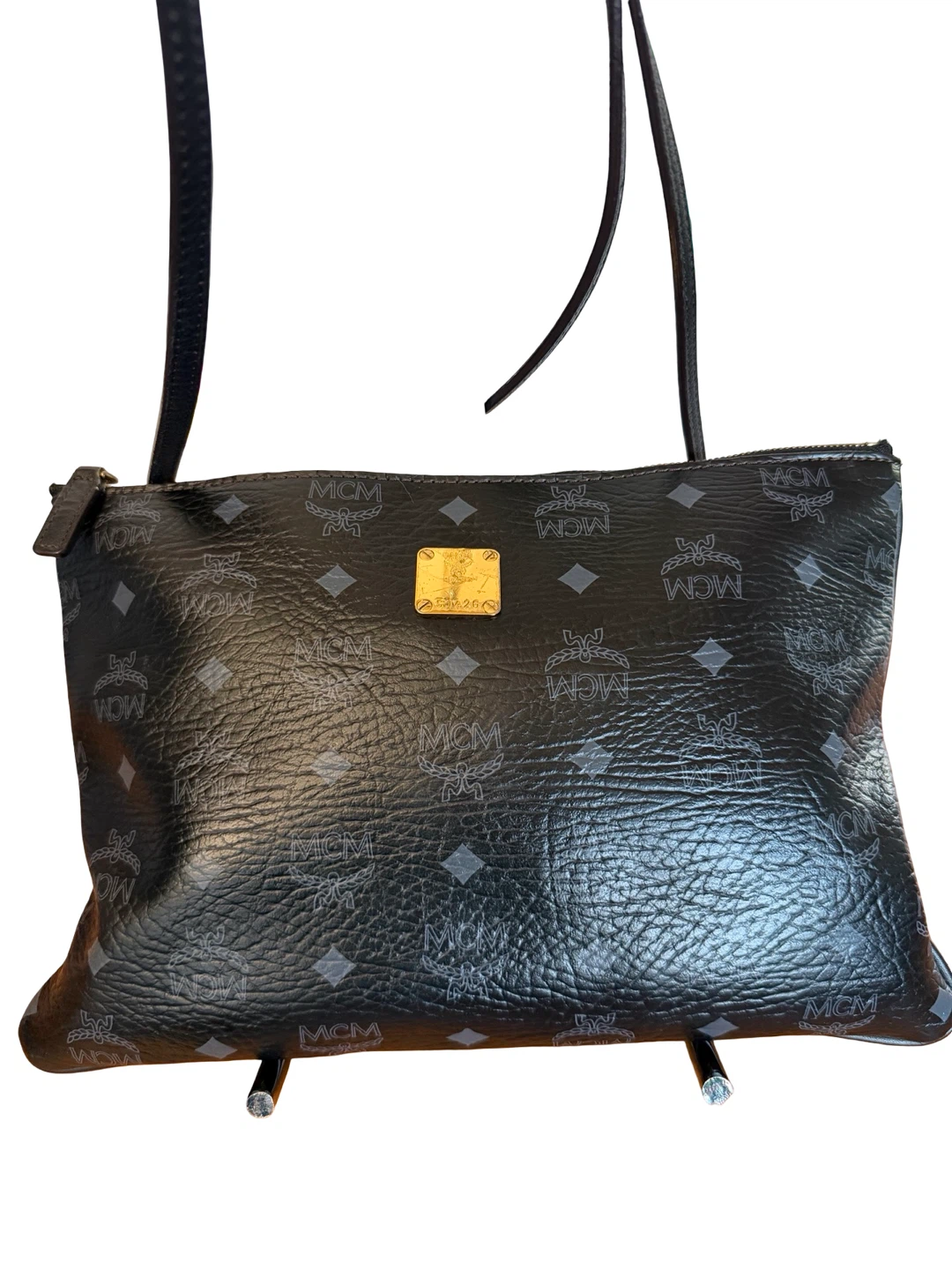 Authentic MCM Black Visetos Crossbody Bag