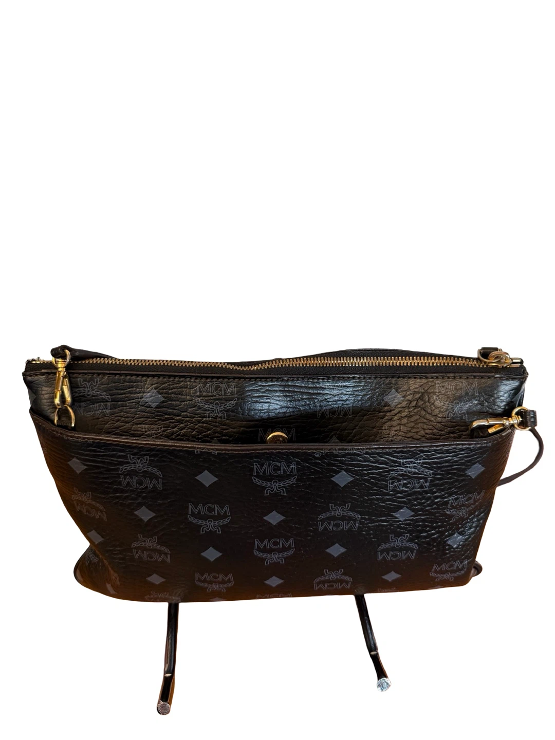 Authentic MCM Black Visetos Crossbody Bag - photo 3