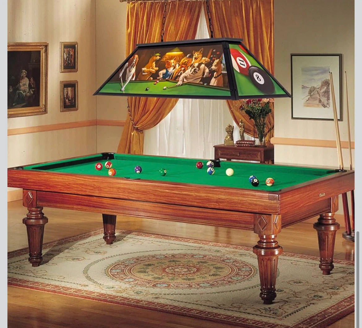 Dogs Playing Pool Billiards Light