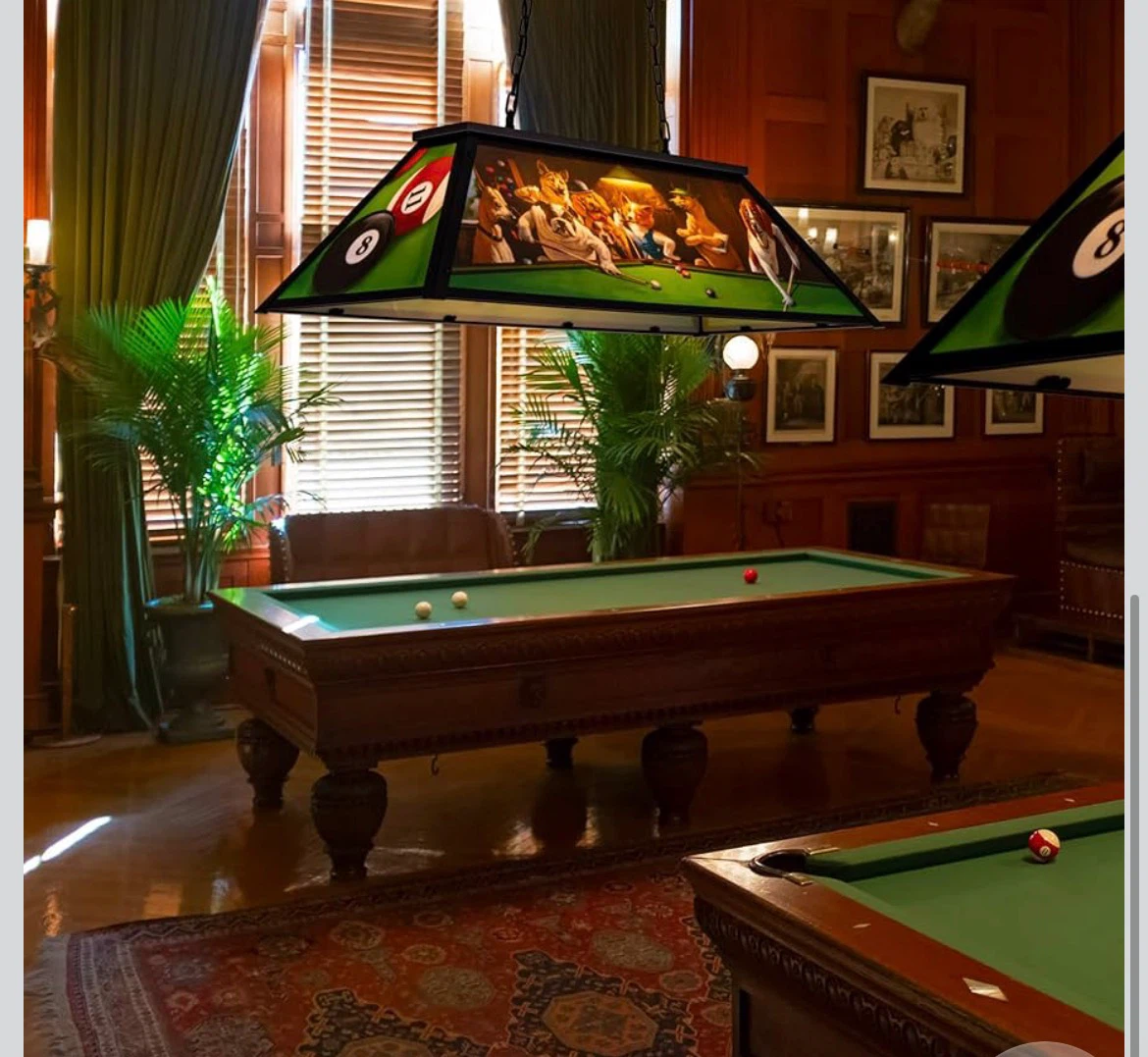Dogs Playing Pool Billiards Light - photo 5