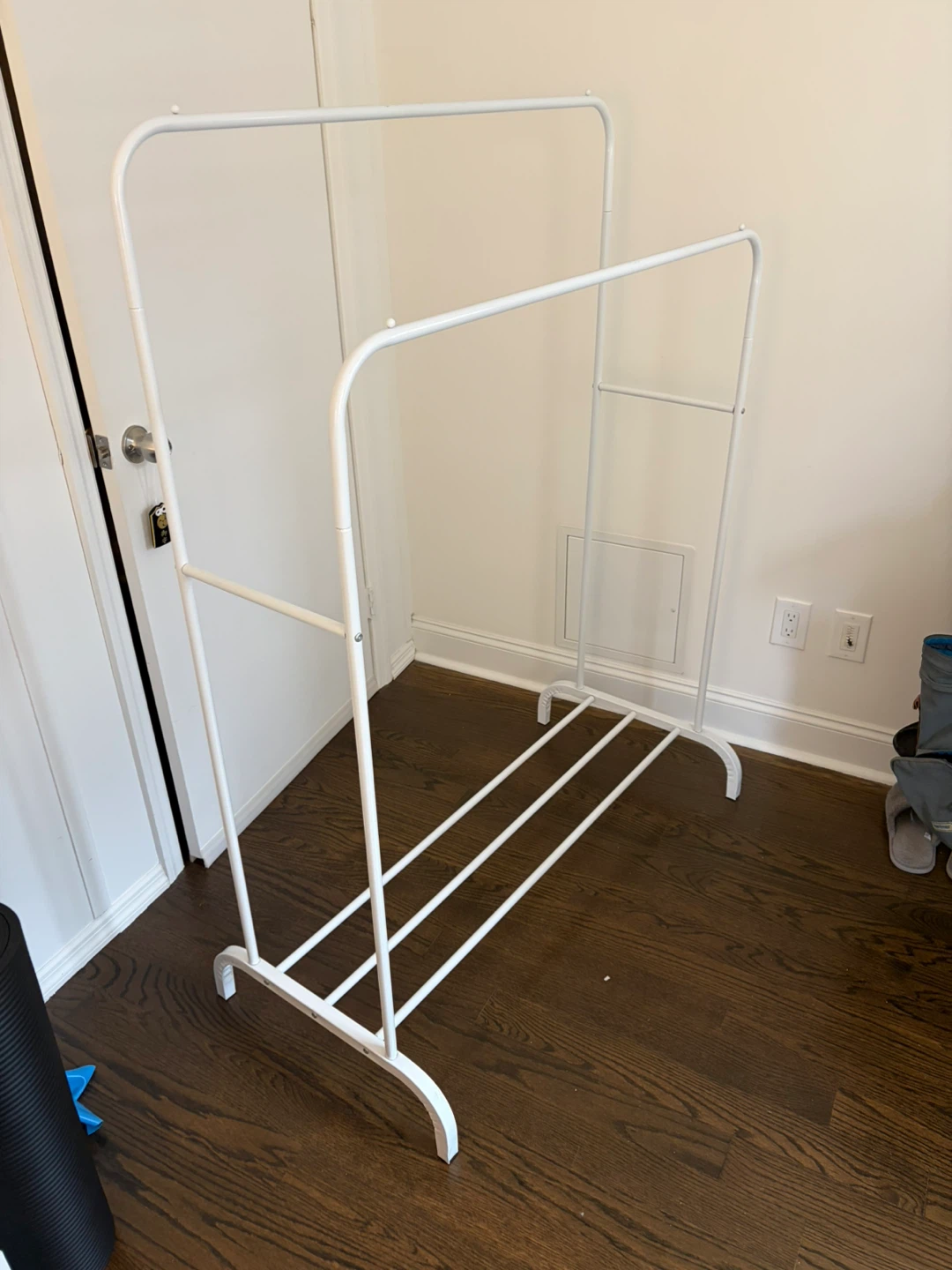 White Metal Double Clothing Rack