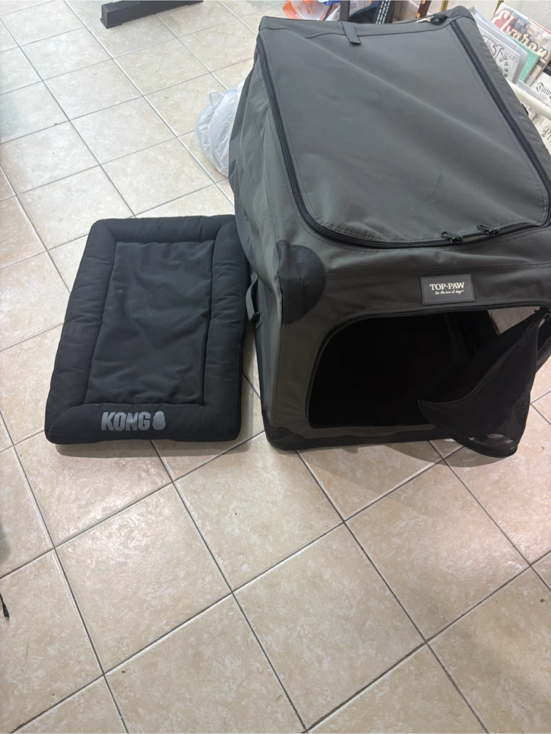 Top Paw Soft Dog Crate with KONG Bed