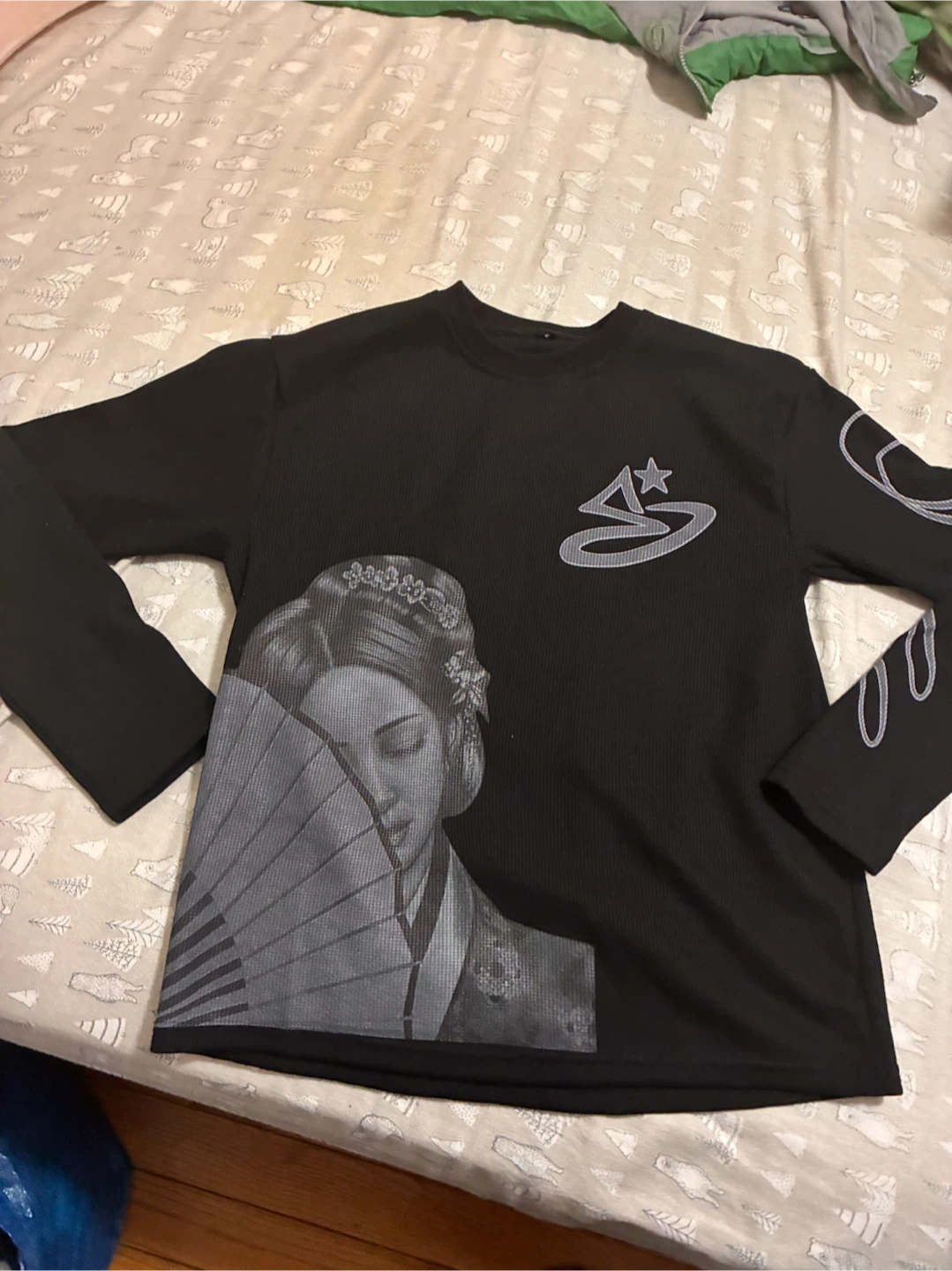 Black Long Sleeve Graphic T-Shirt