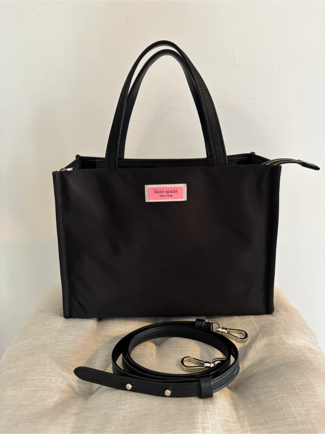 Kate Spade Black Nylon Medium Satchel Bag