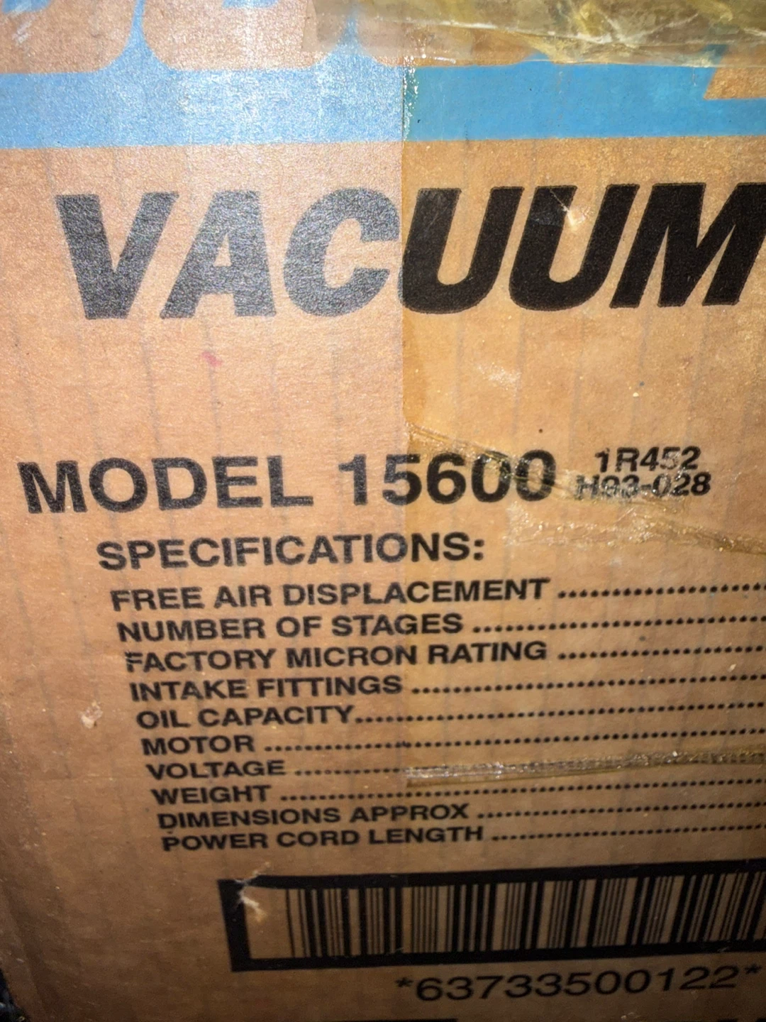 SPX Robinair Cooltech Model 15600 6 CFM Motor HP Vacuum Pump - photo 5