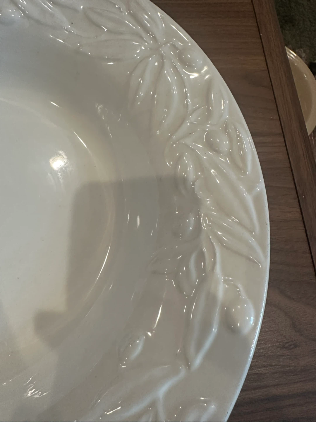 White Italian Ceramic Olive Motif Serving Bowl - photo 2