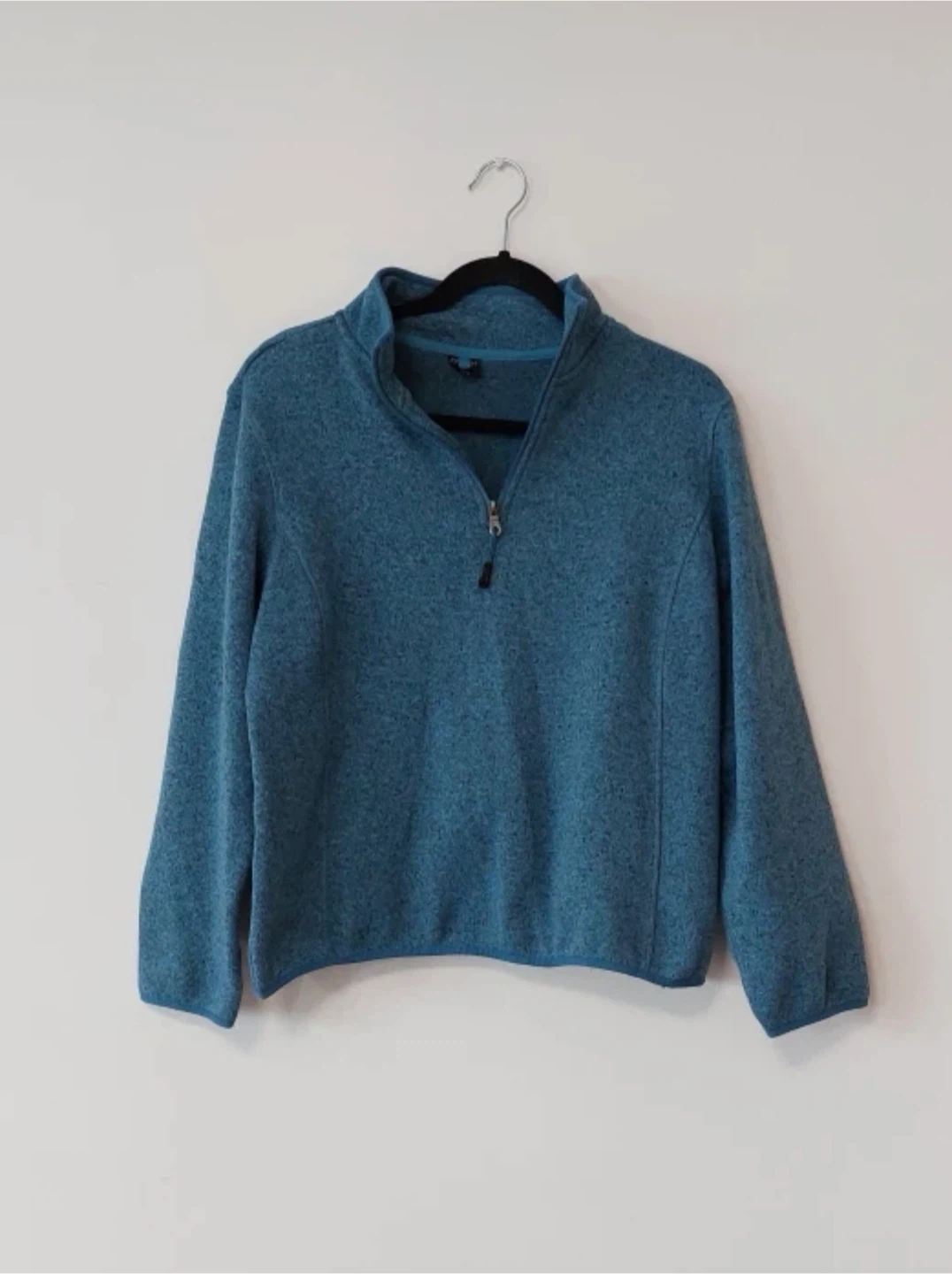 Crane Blue Quarter-Zip Fleece Sweater