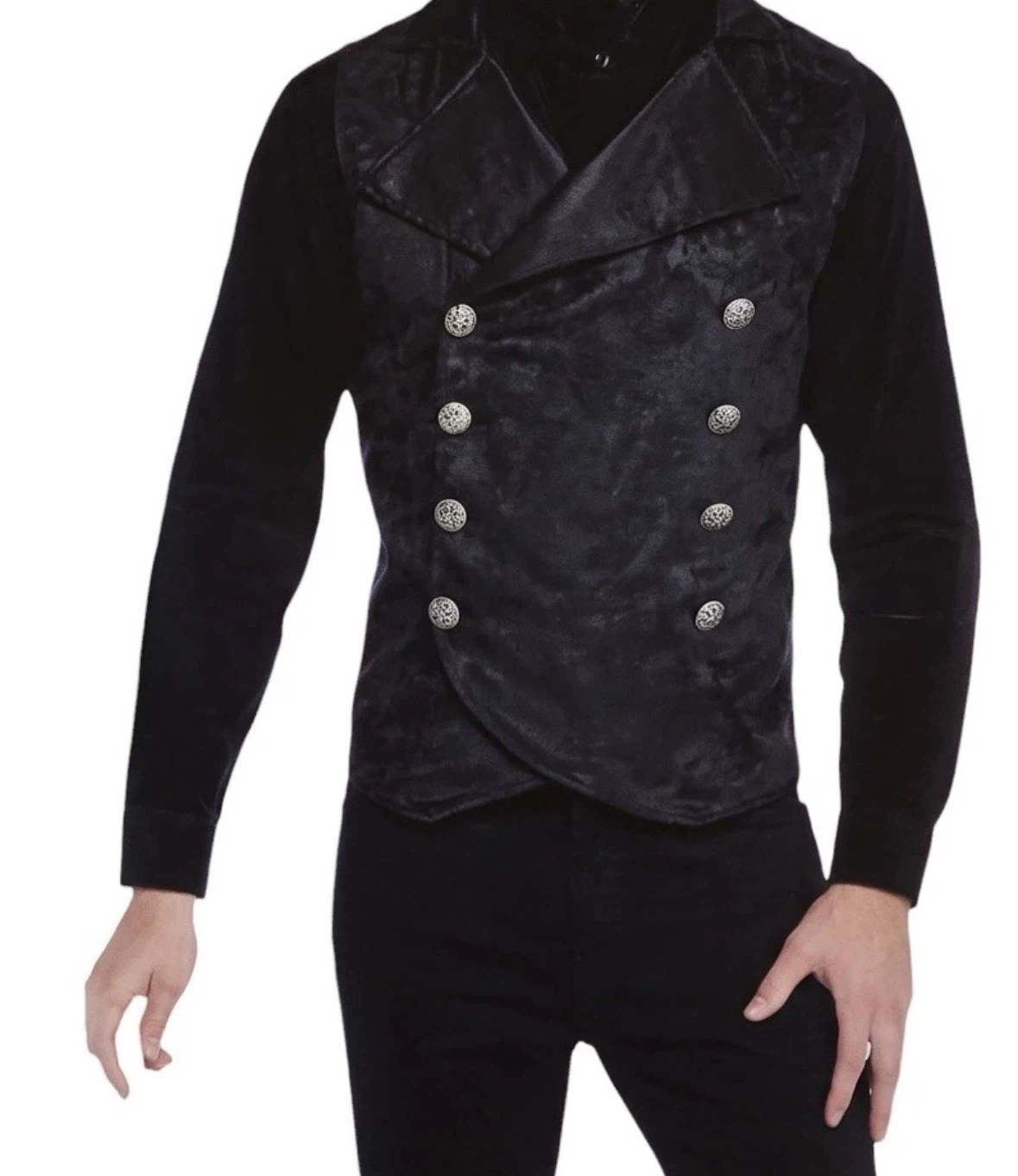 Black Gothic Steampunk VEST Halloween Cosplay Party NEW - photo 2