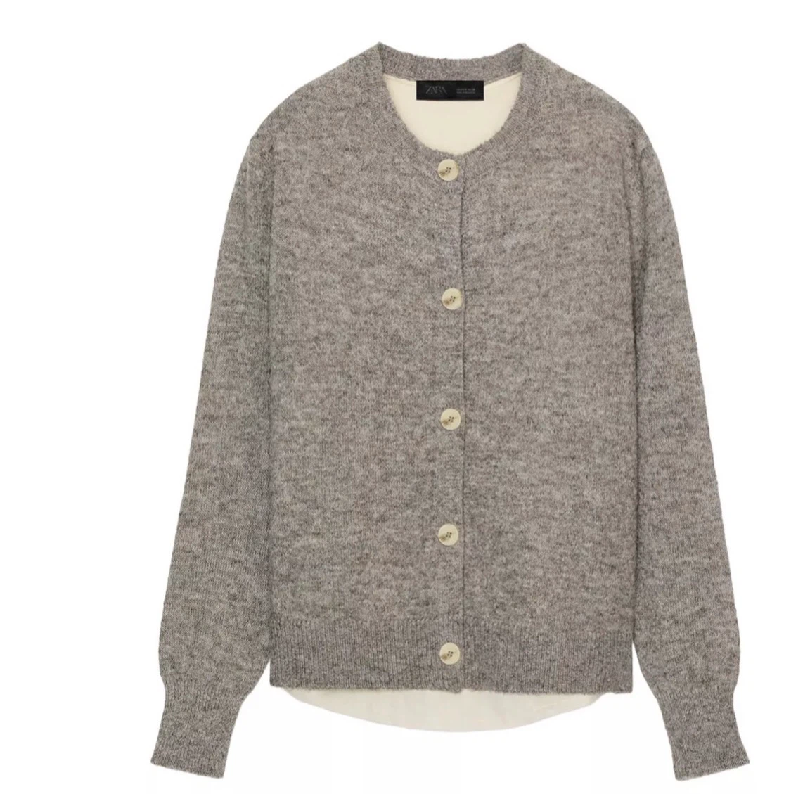 Zara Grey Mixed Media Wool Blend Cardigan Small BNWT - photo 3