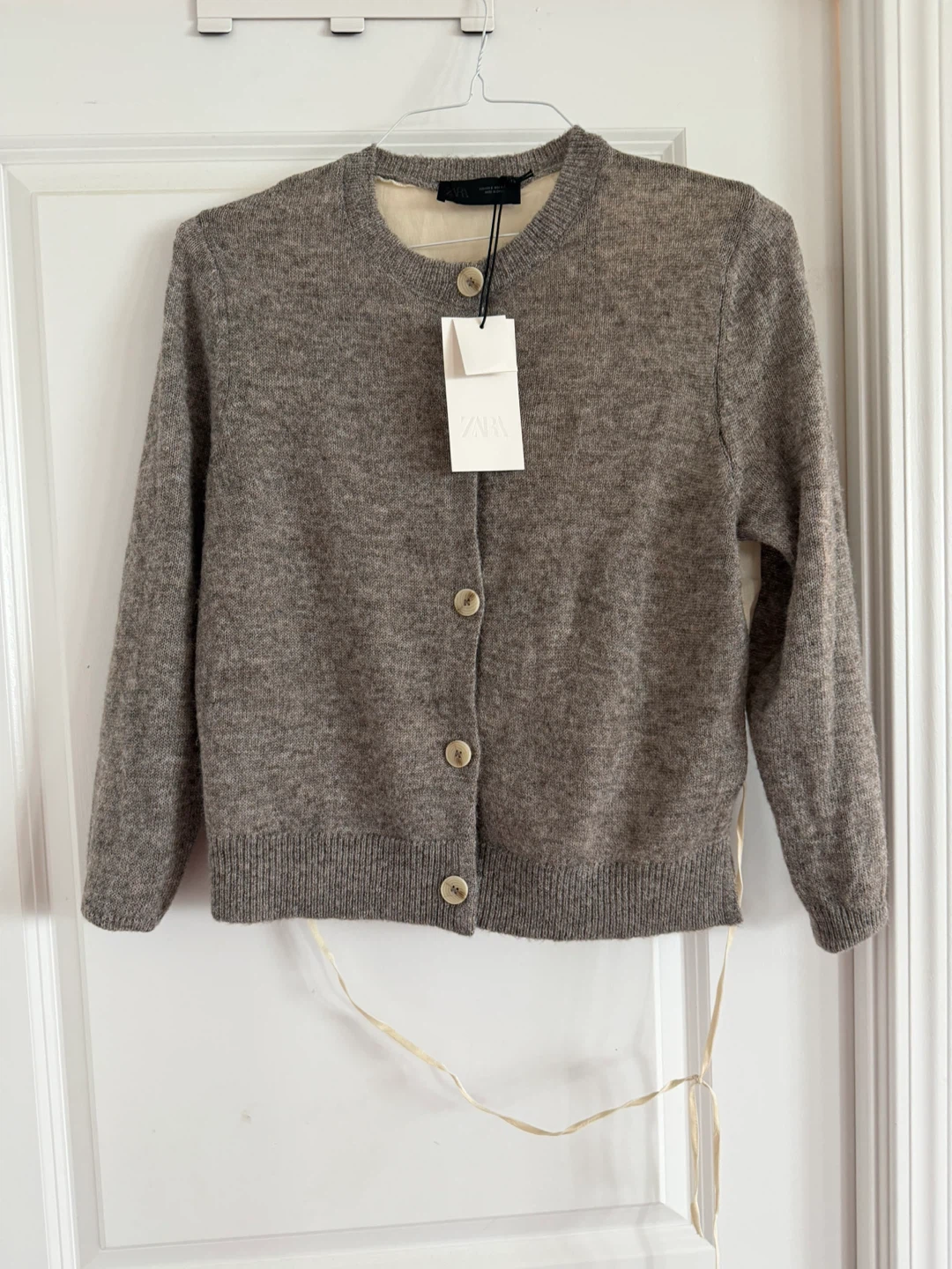 Zara Grey Mixed Media Wool Blend Cardigan Small BNWT - photo 4