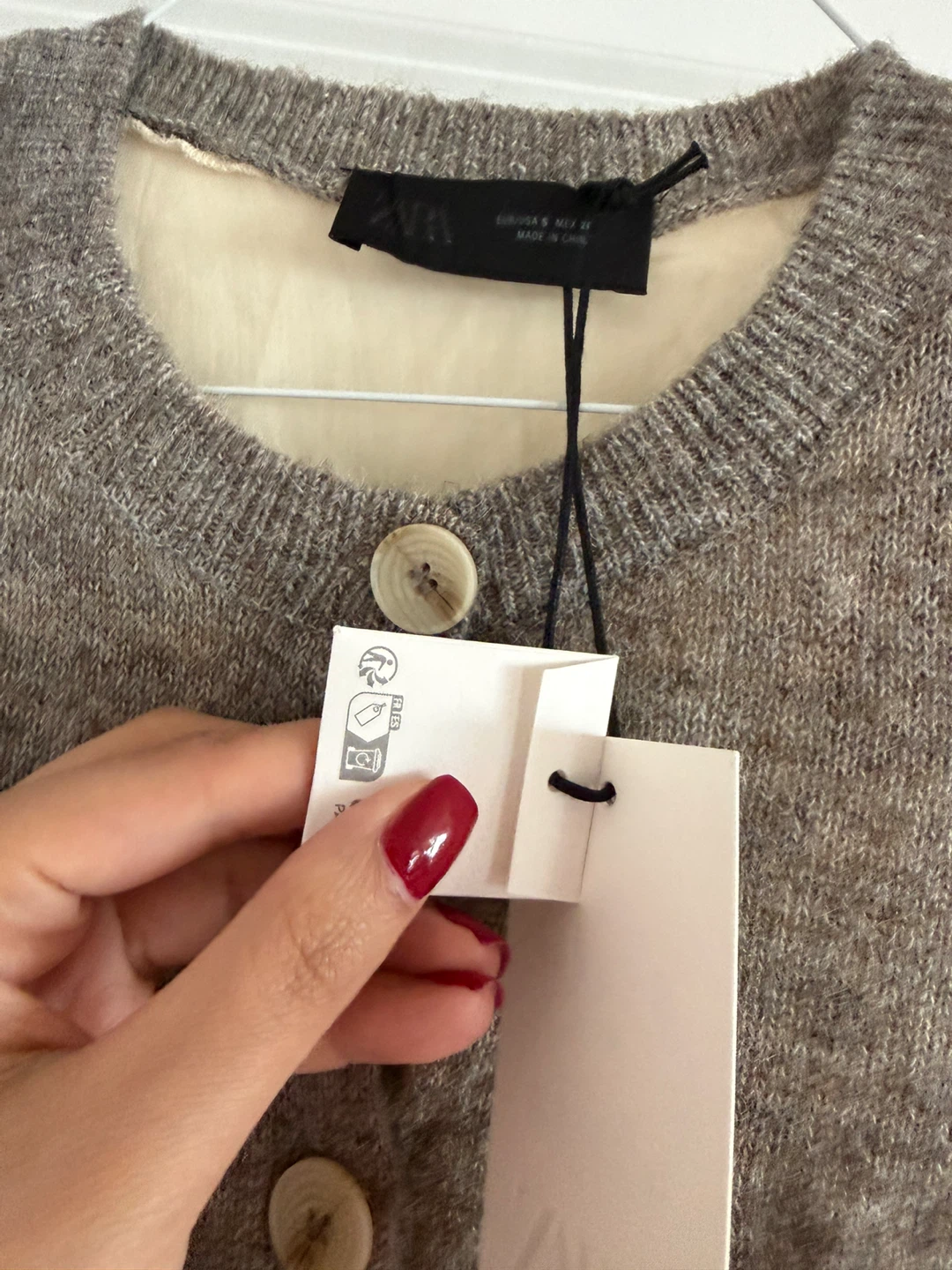 Zara Grey Mixed Media Wool Blend Cardigan Small BNWT - photo 5