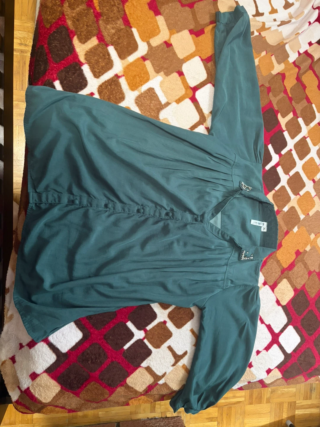 Teal Long Sleeve Blouse