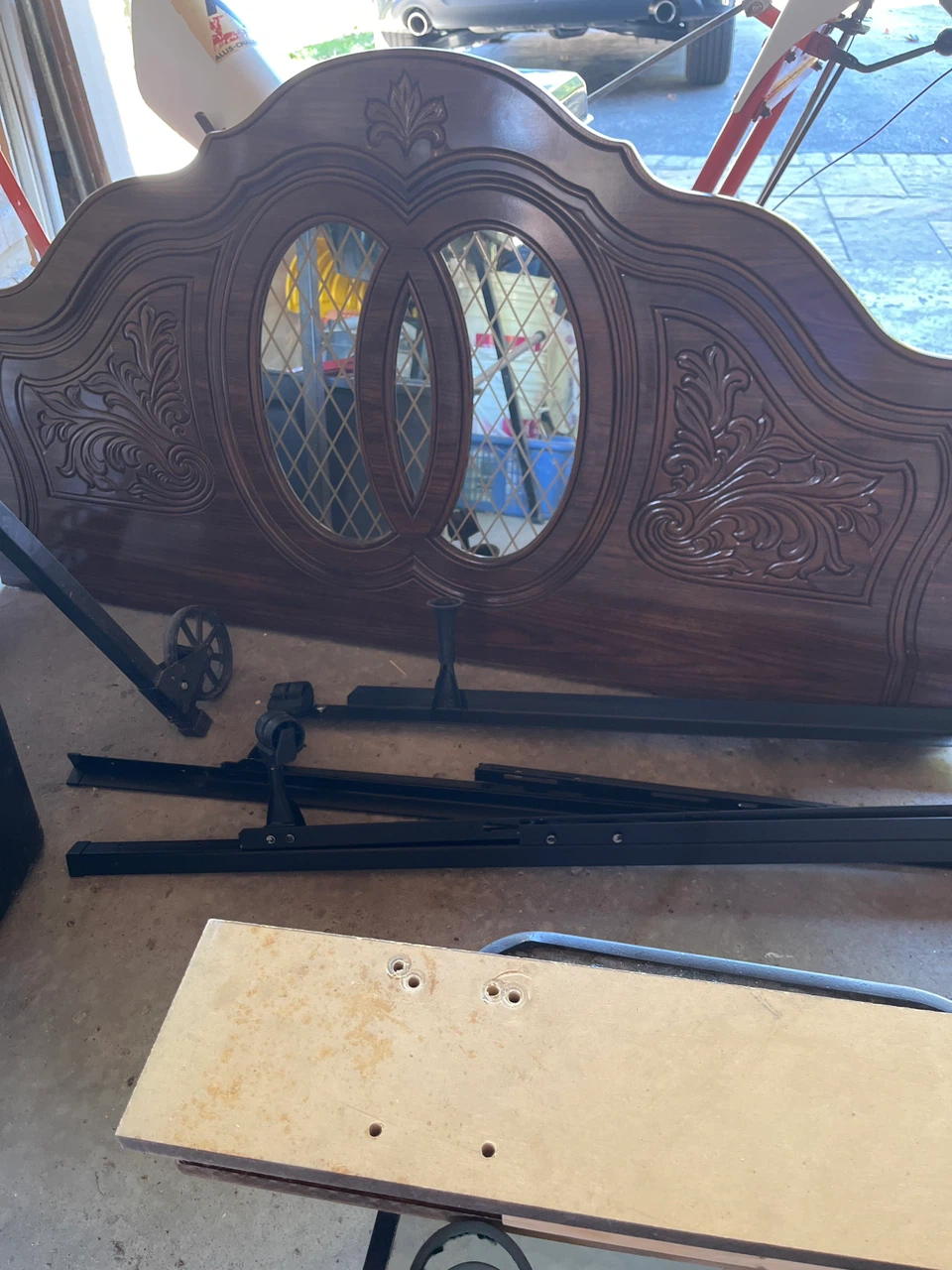 Vintage Style Double Headboard with Metal Frame