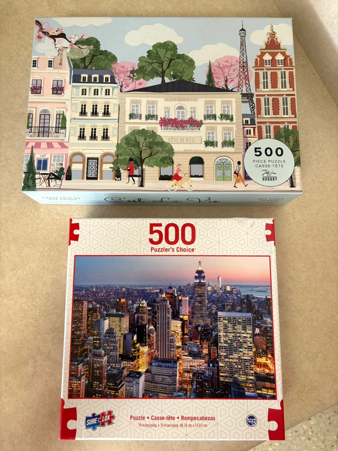 Set of 2 Jigsaw Puzzles - 500 Pieces Each