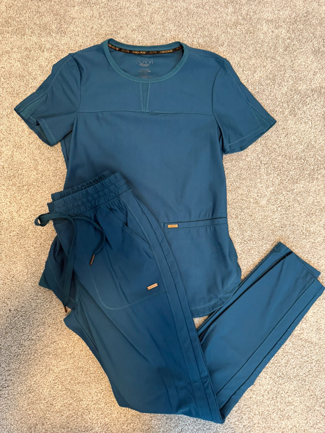 Cherokee Form Teal Scrub Set