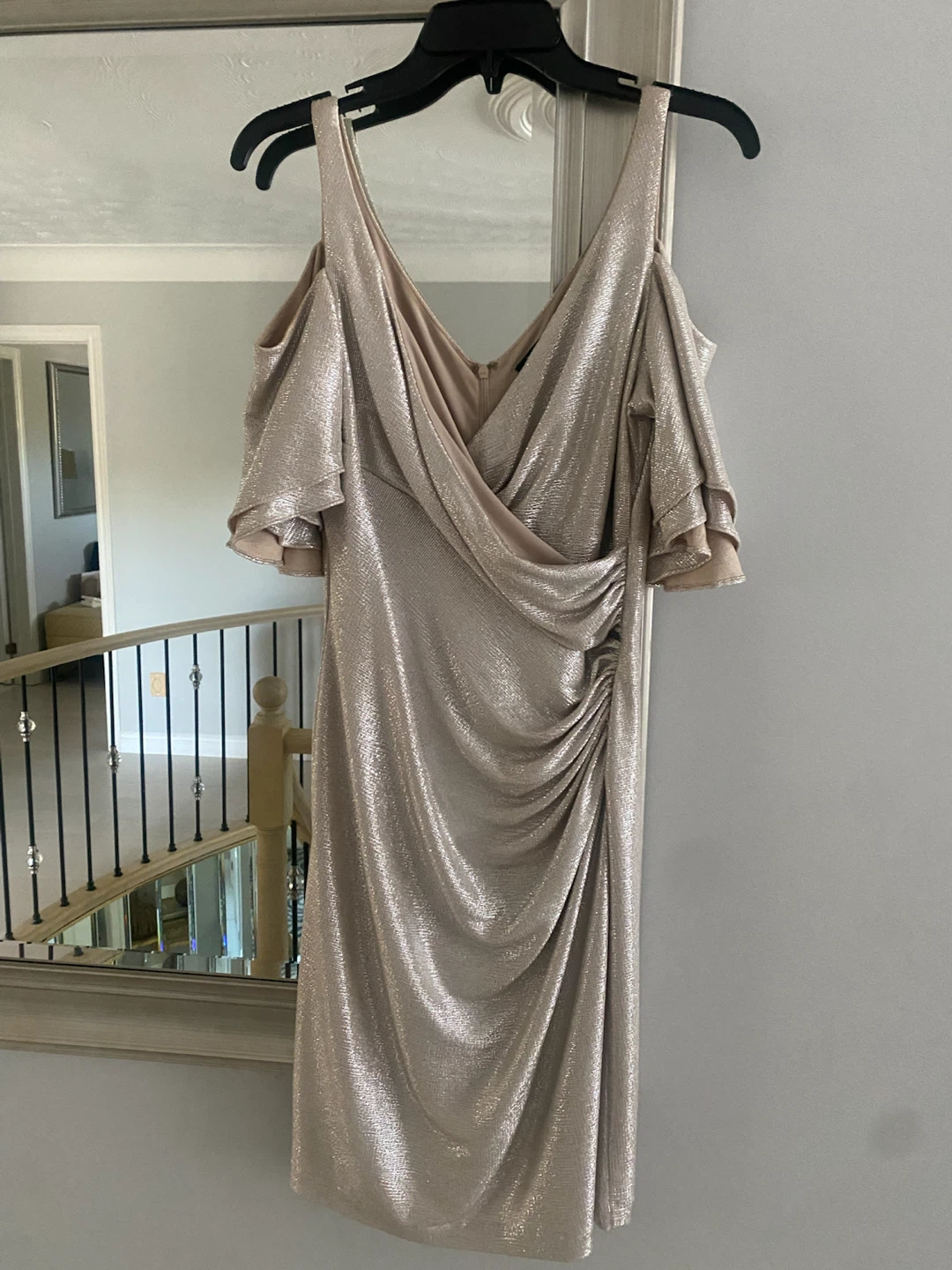 Lauren Ralph Lauren Metallic Cold-Shoulder Dress