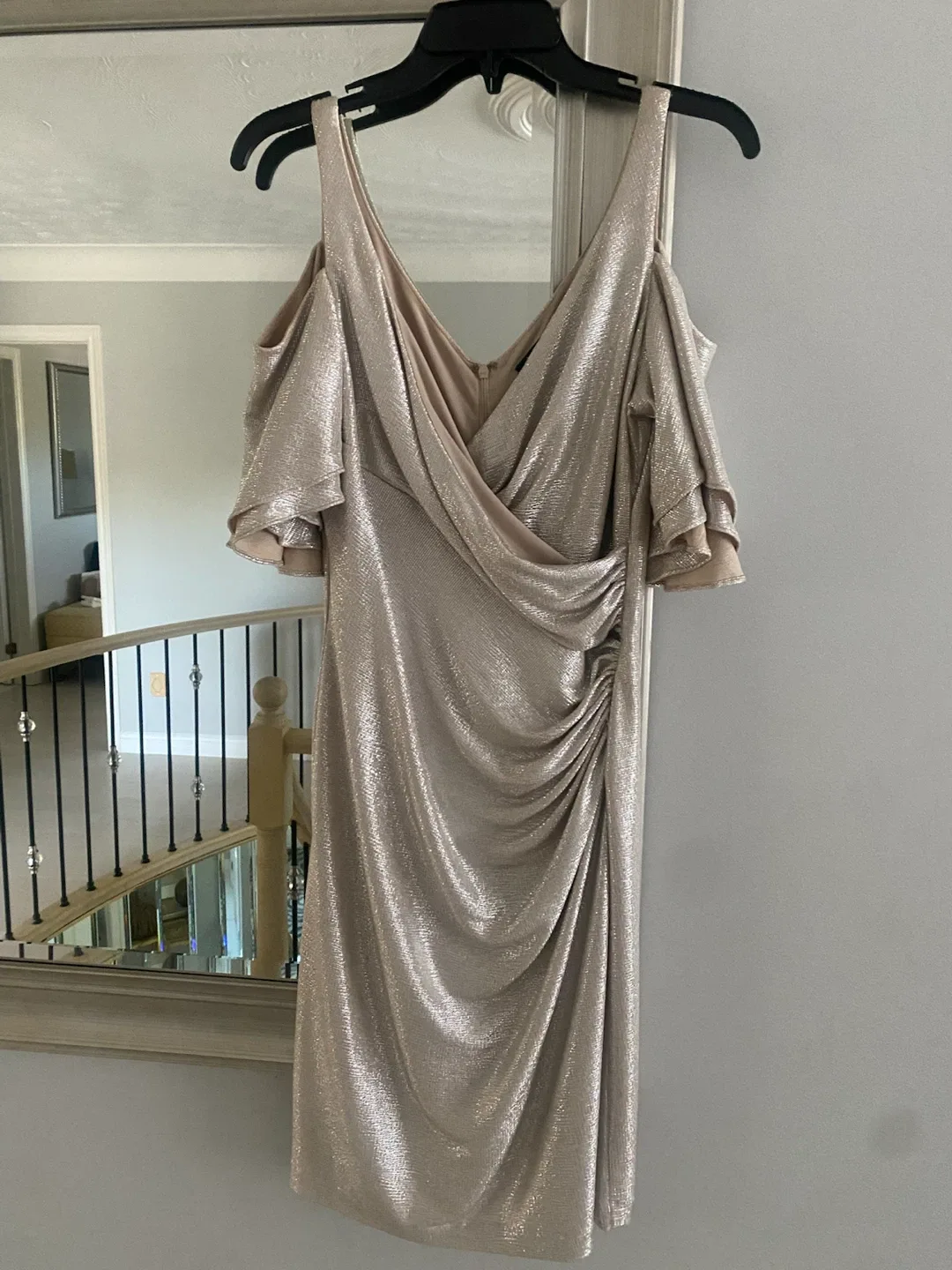 Lauren Ralph Lauren Metallic Cold-Shoulder Dress