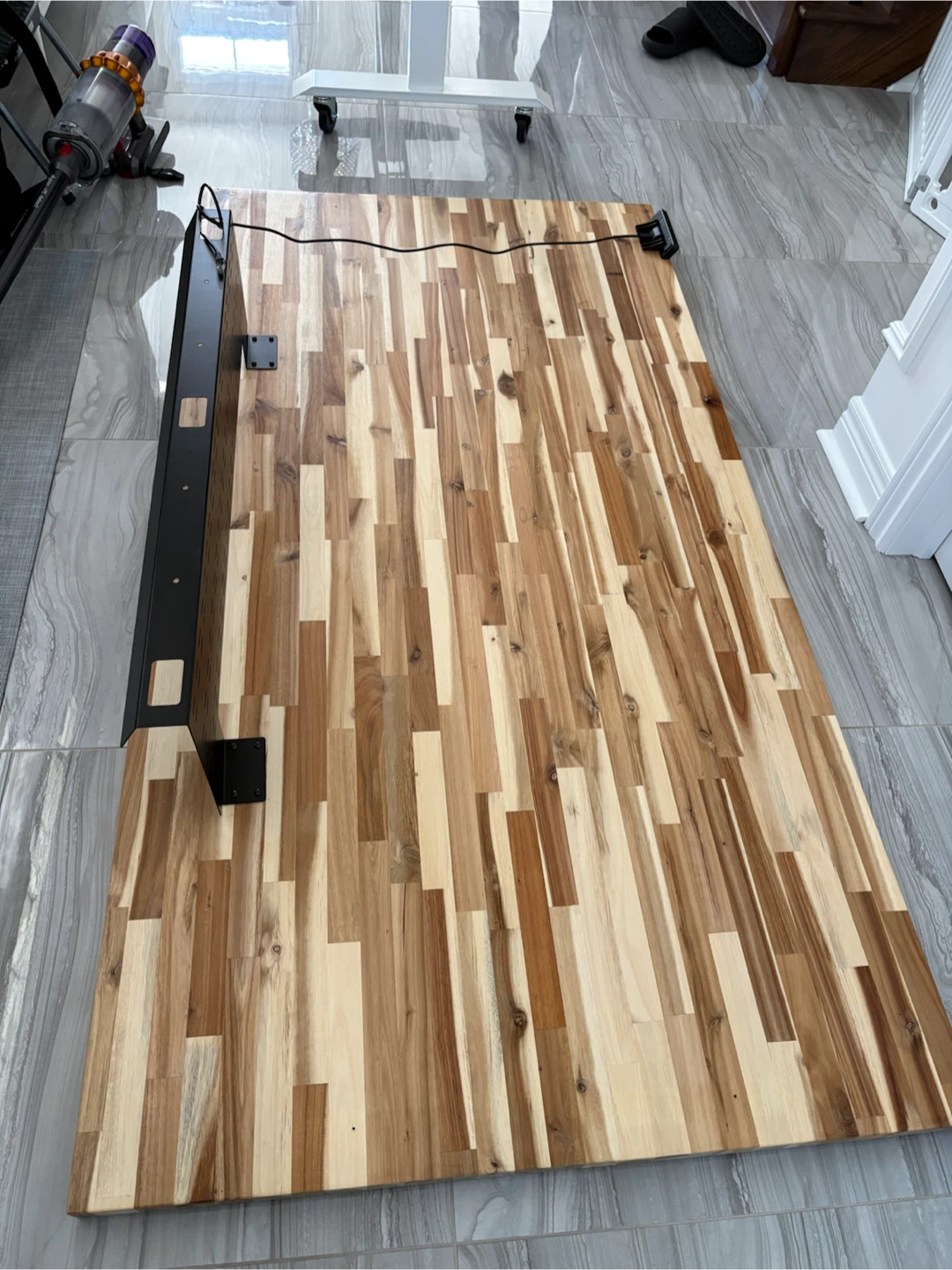 MotionGrey Standing Desk with Wood Top - photo 2
