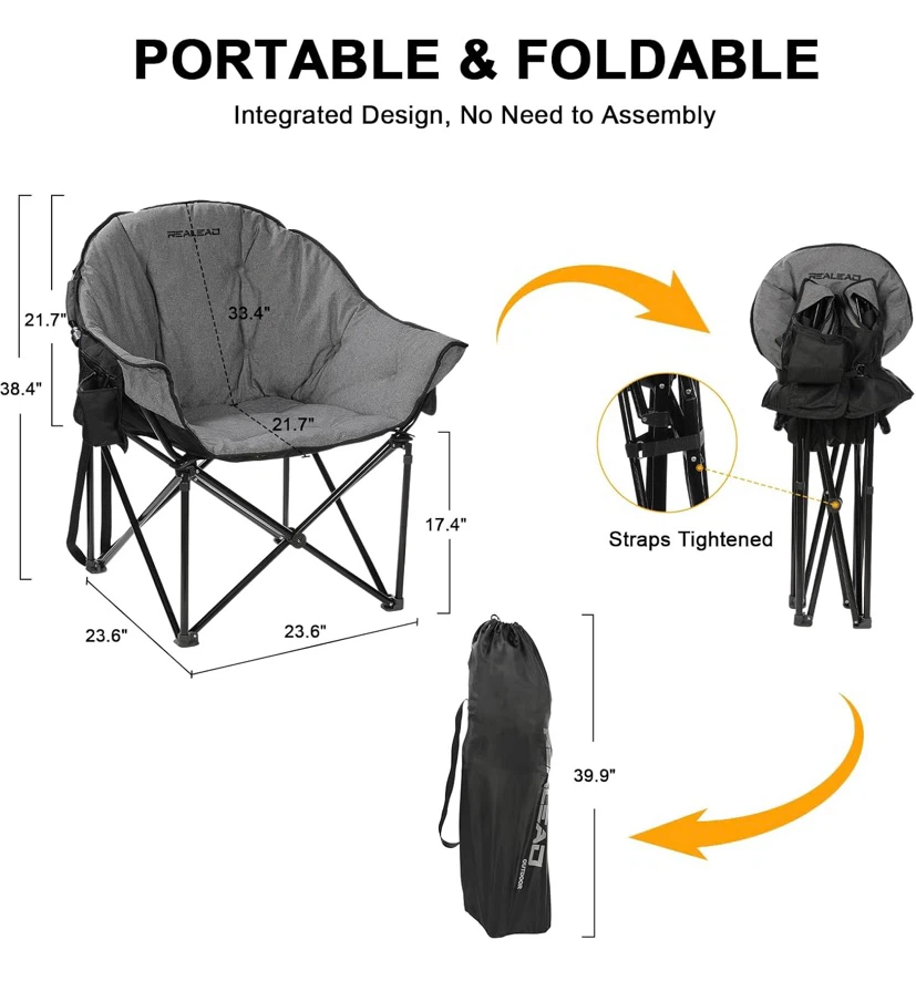 New Realead Oversized Camp Chair 400lbs - photo 3