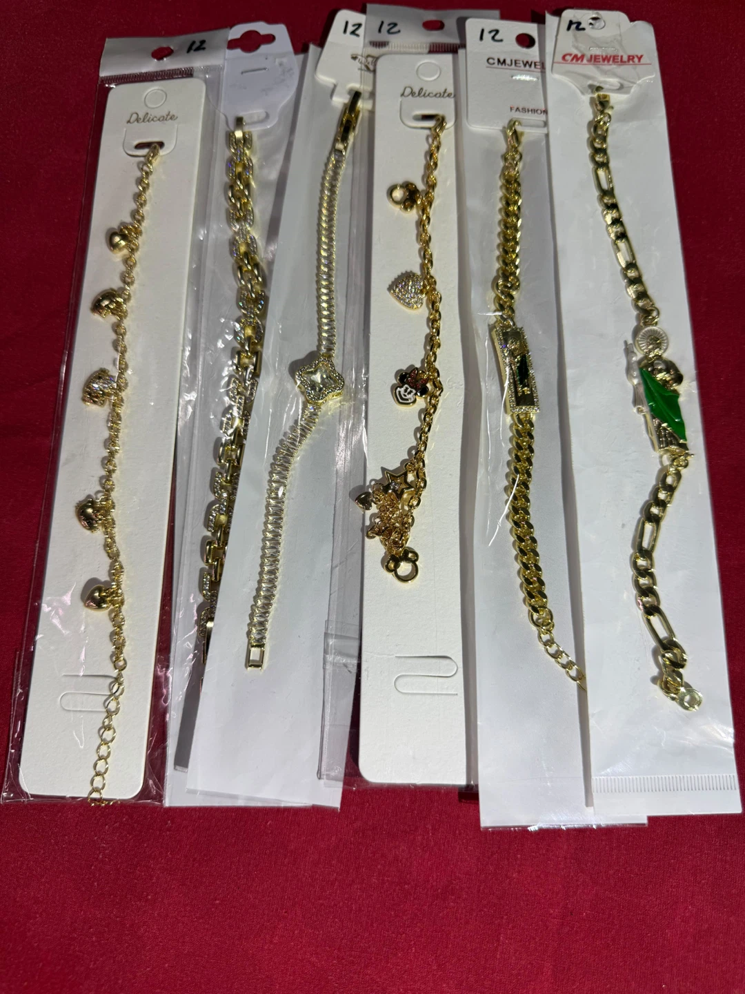 Set of 6 Fashion Gold Tone Bracelets
