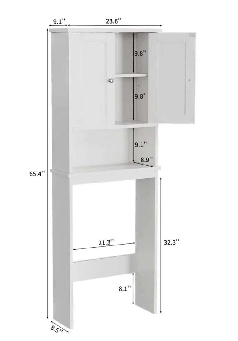 Wayfair Behran 65.4”H Freestanding Over The Toilet Storage - photo 2