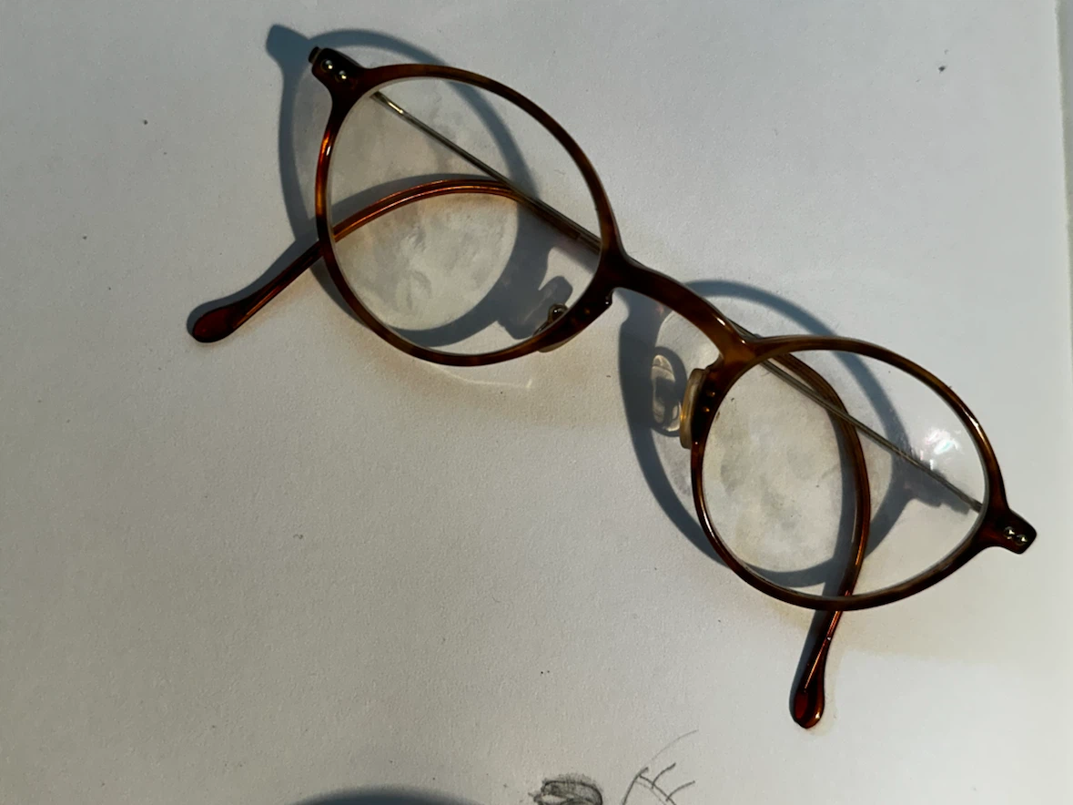 Vintage Round Honey Amber Glasses Wavy Gold Arms - photo 2