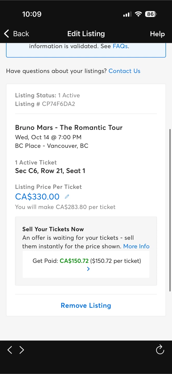Bruno Mars - The Romantic Tour Ticket