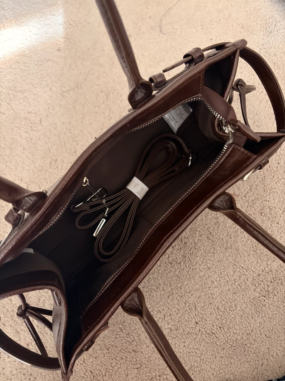 Dark Brown Structured Handbag - photo 3