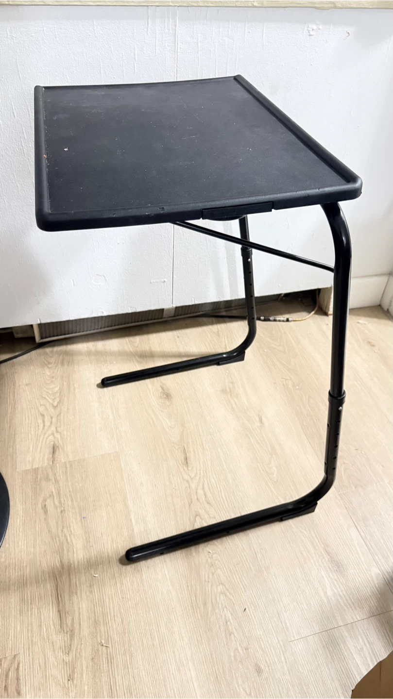 Adjustable Black Folding TV Tray Table - photo 3