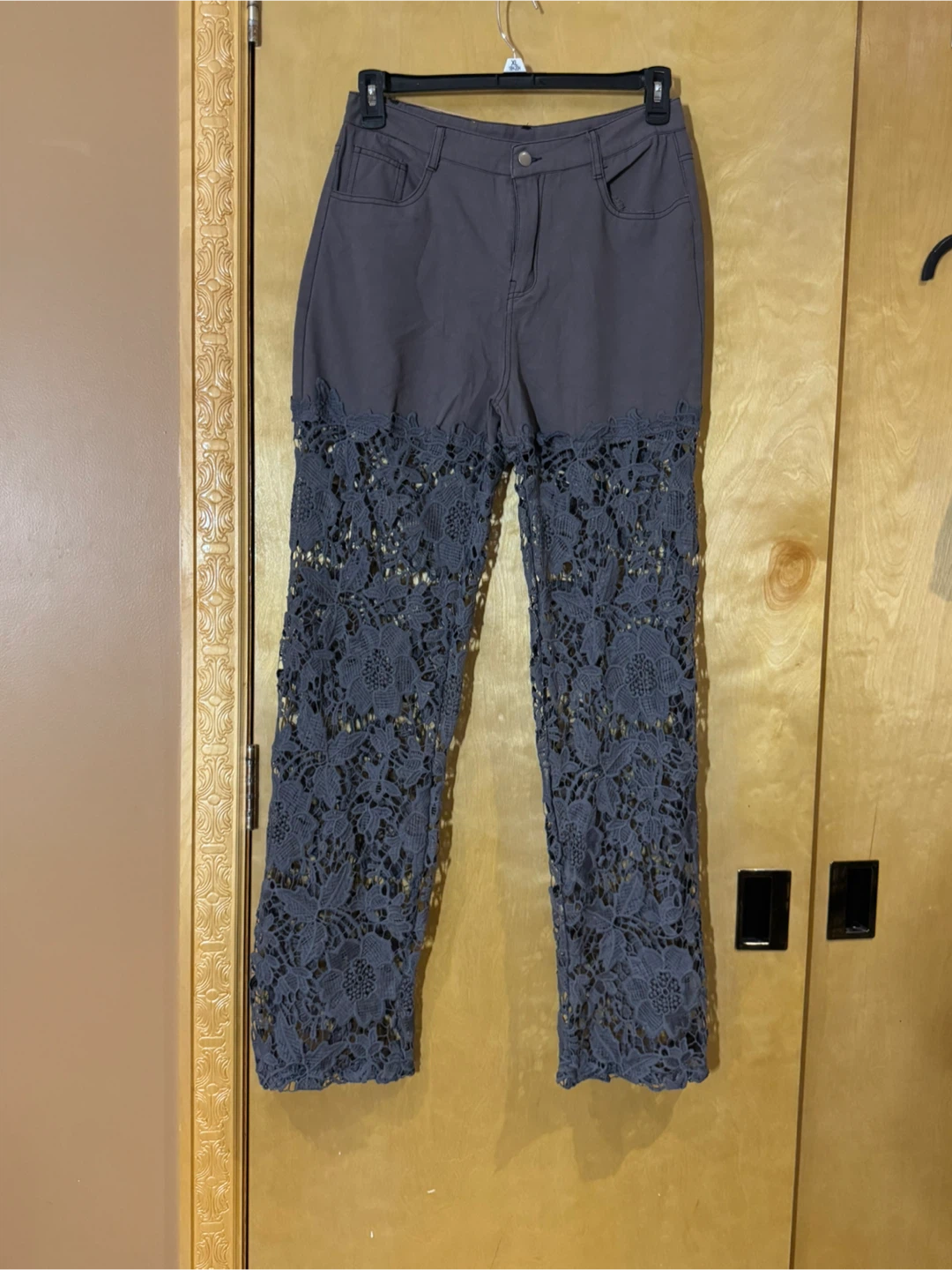 Fashion Jeans Lace Detail Pants