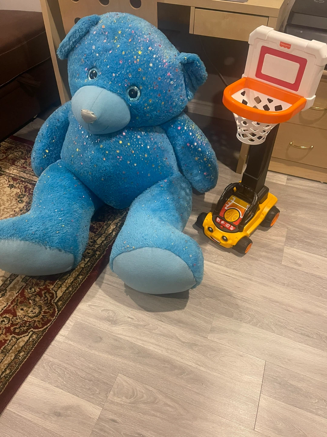 Fisher-Price Basketball Toy and Large Blue Teddy Bear