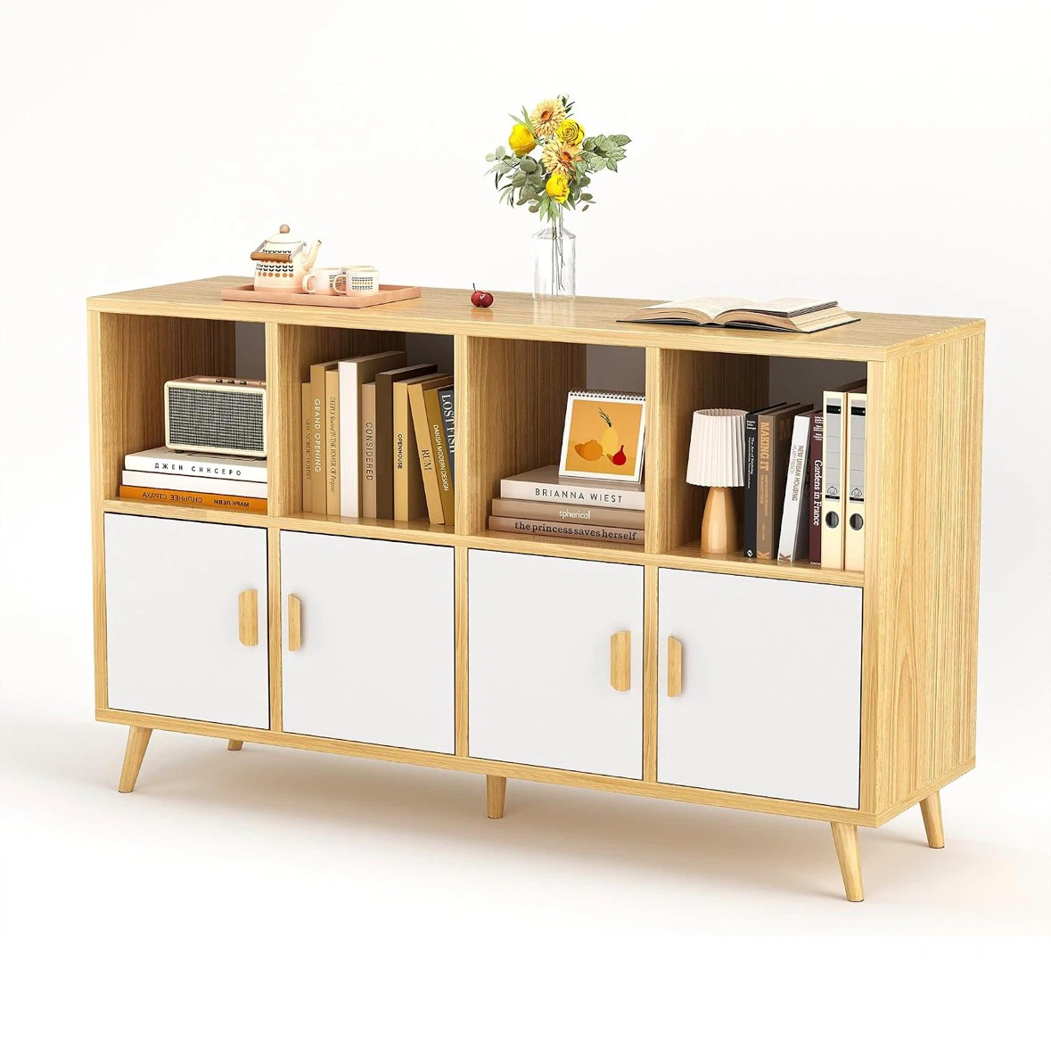 8-Cube Bookshelf with Doors , White & Brown(Brand New) - photo 2