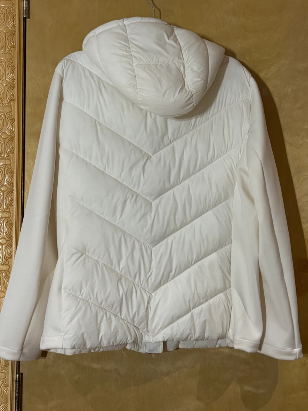 DKNY White Quilted Hooded Jacket XXL - photo 4