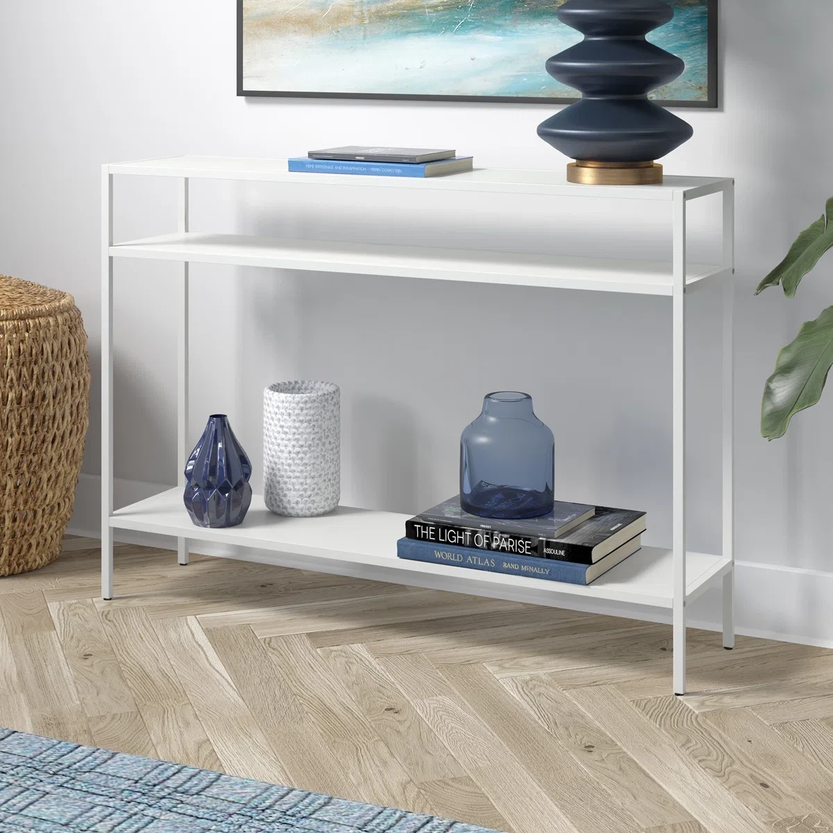 Wayfare Modern White Metal 3-Tier Console Table - photo 2