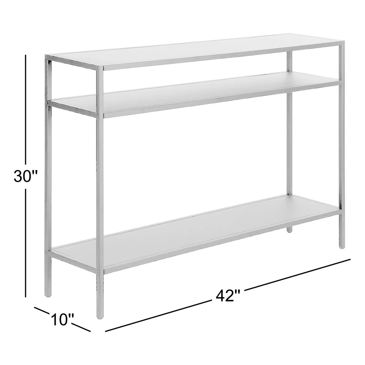 Wayfare Modern White Metal 3-Tier Console Table - photo 3